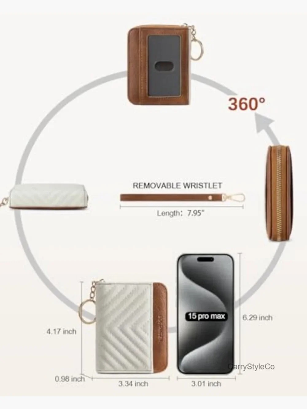 RFID Blocking Credit Card Holder Wallet with Wristlet Keychain